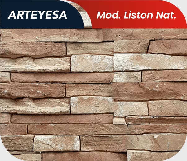 revestimientos en ecopiedra modelo Liston Natural, Arteyesa, Uruguay