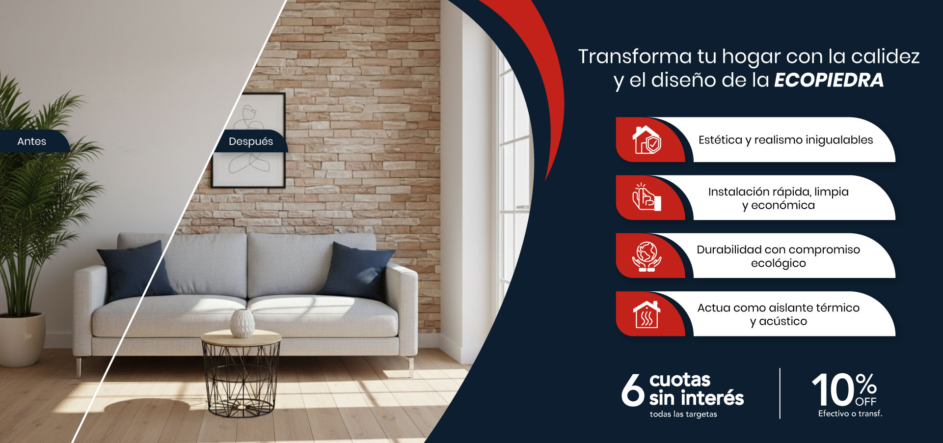 Realizamos revestimientos en eco piedra, interior o exterior, uruguay, maldonado, montevideo